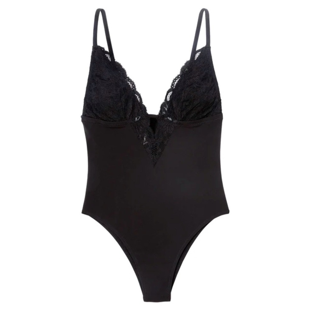 Fleur Du Mal Charlotte 3-Way Bodysuit, Black